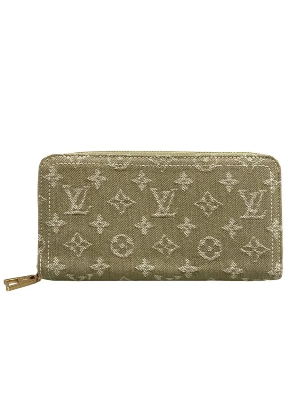 Louis Vuitton Wallet Monogram Denim Zippy Khaki